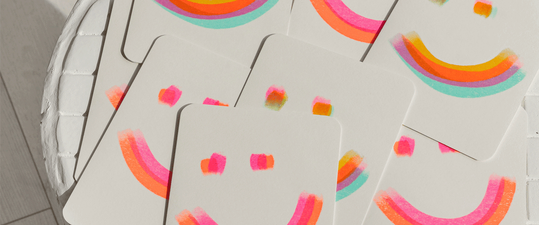 rainbow smile greetings cards