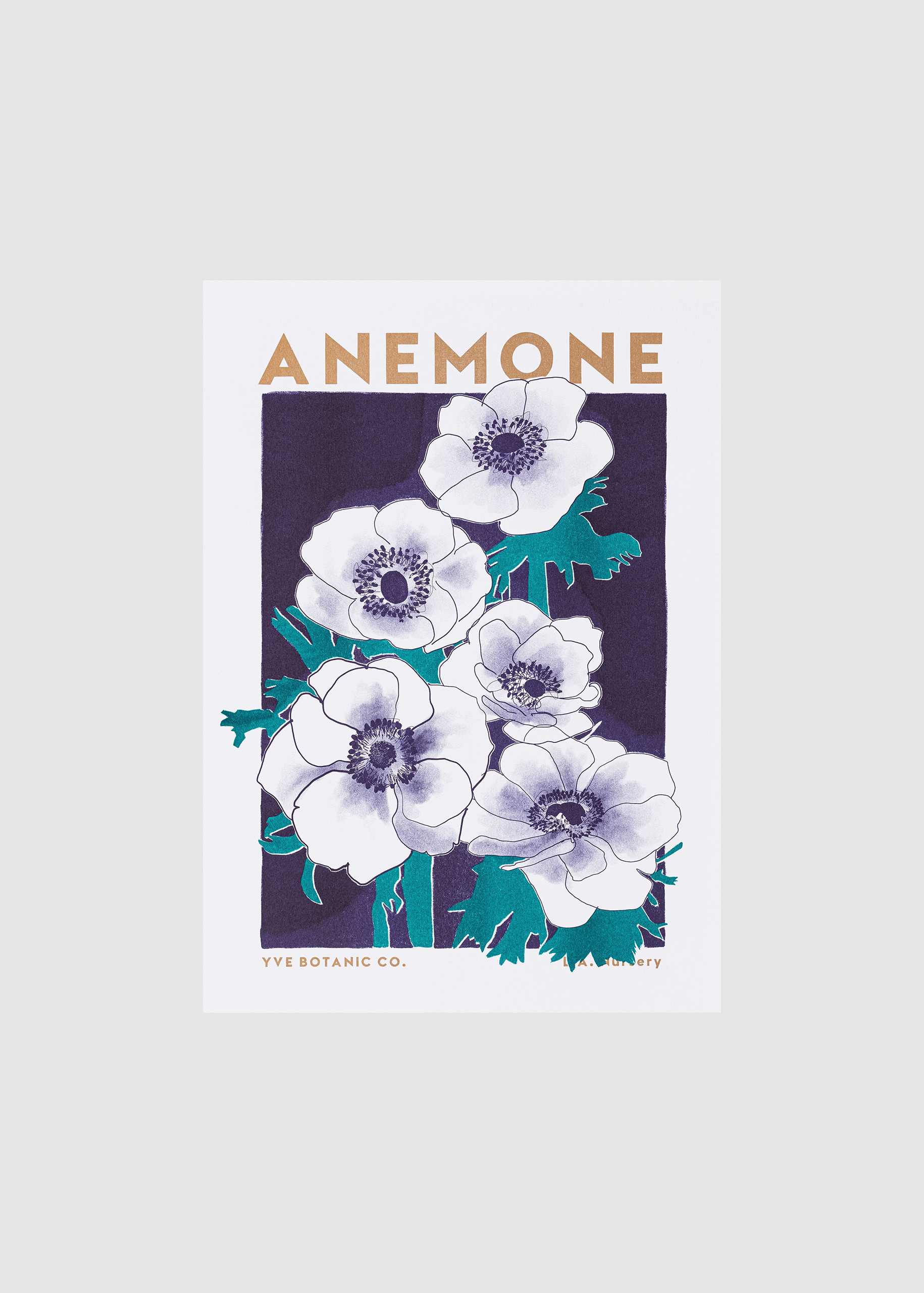 anemone risograph print