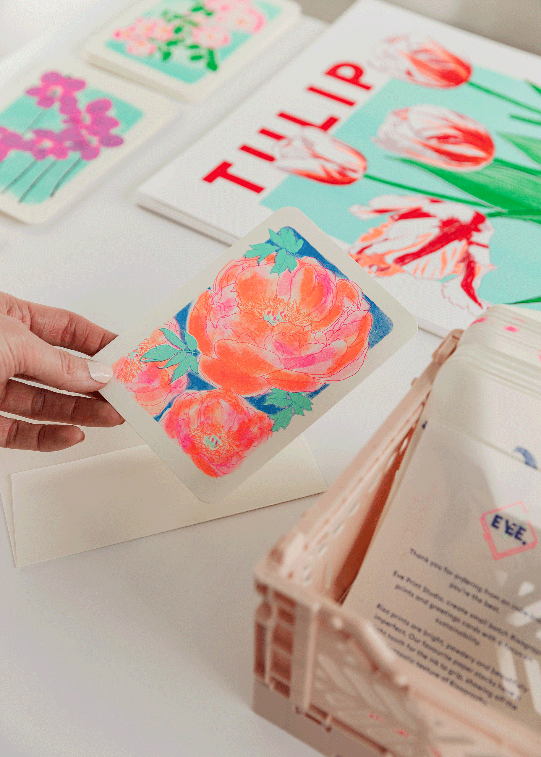 peony riso card
