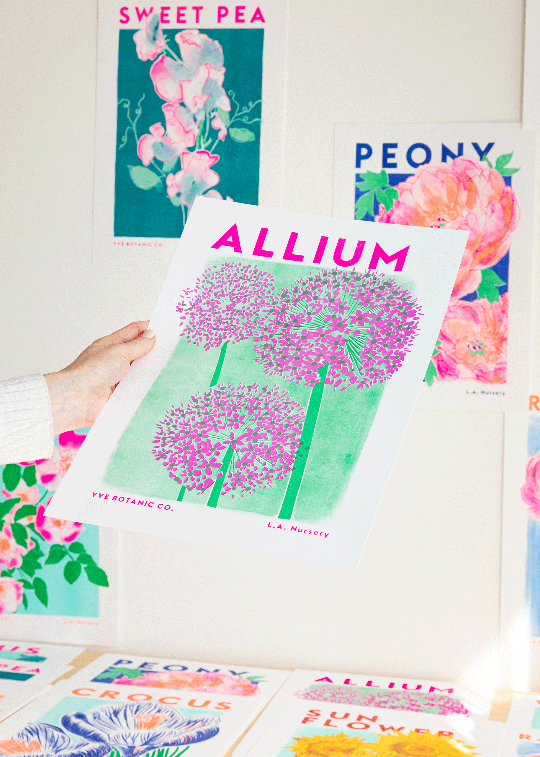 Allium Botanical Risograph Print