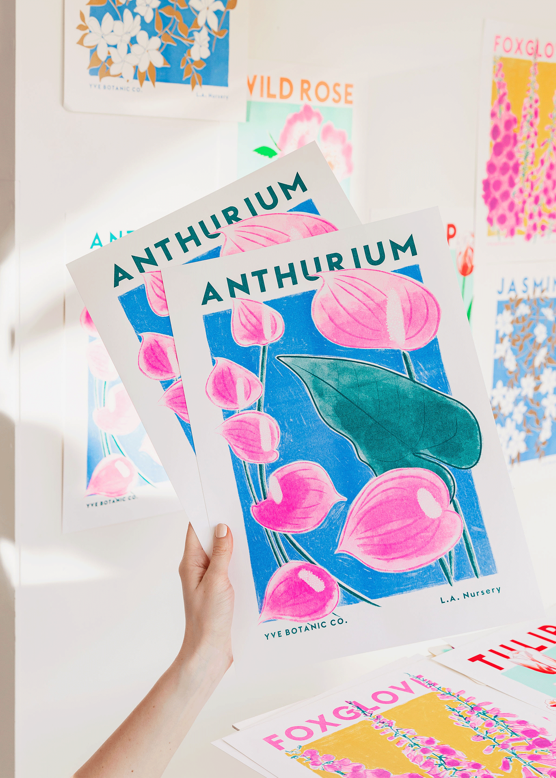 anthurium risograph print
