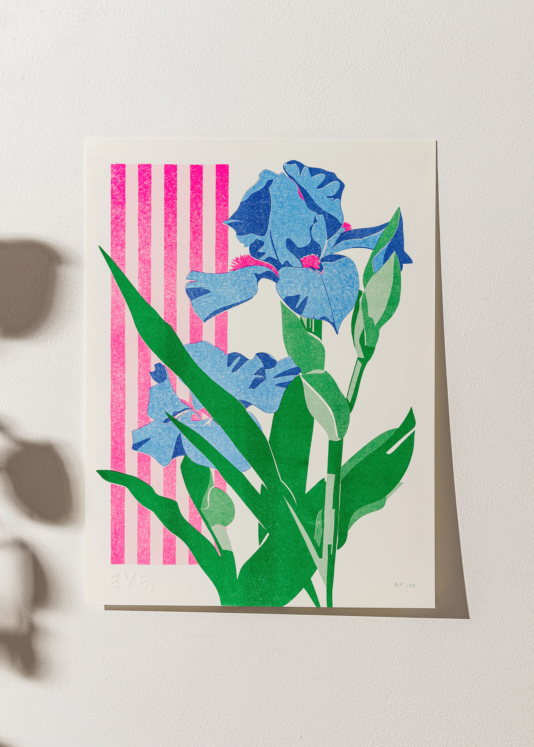 Electric Iris Risograph Print