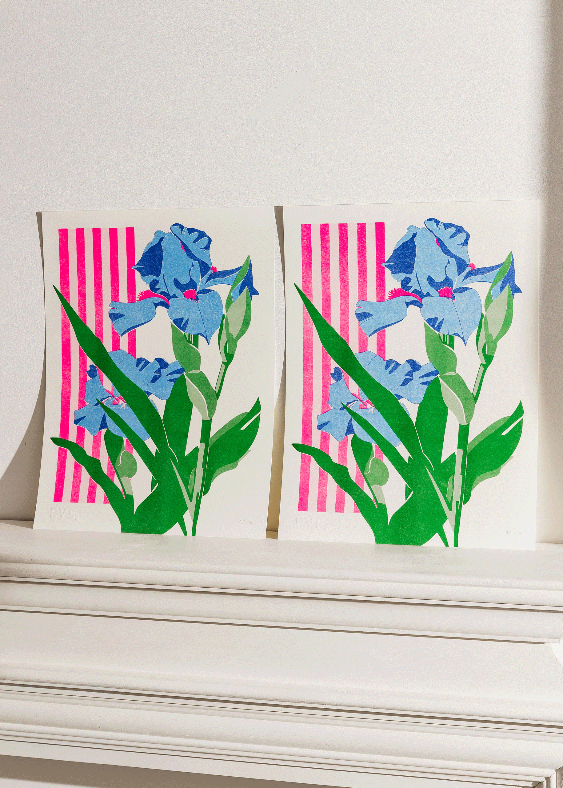 Electric Iris Risograph Print