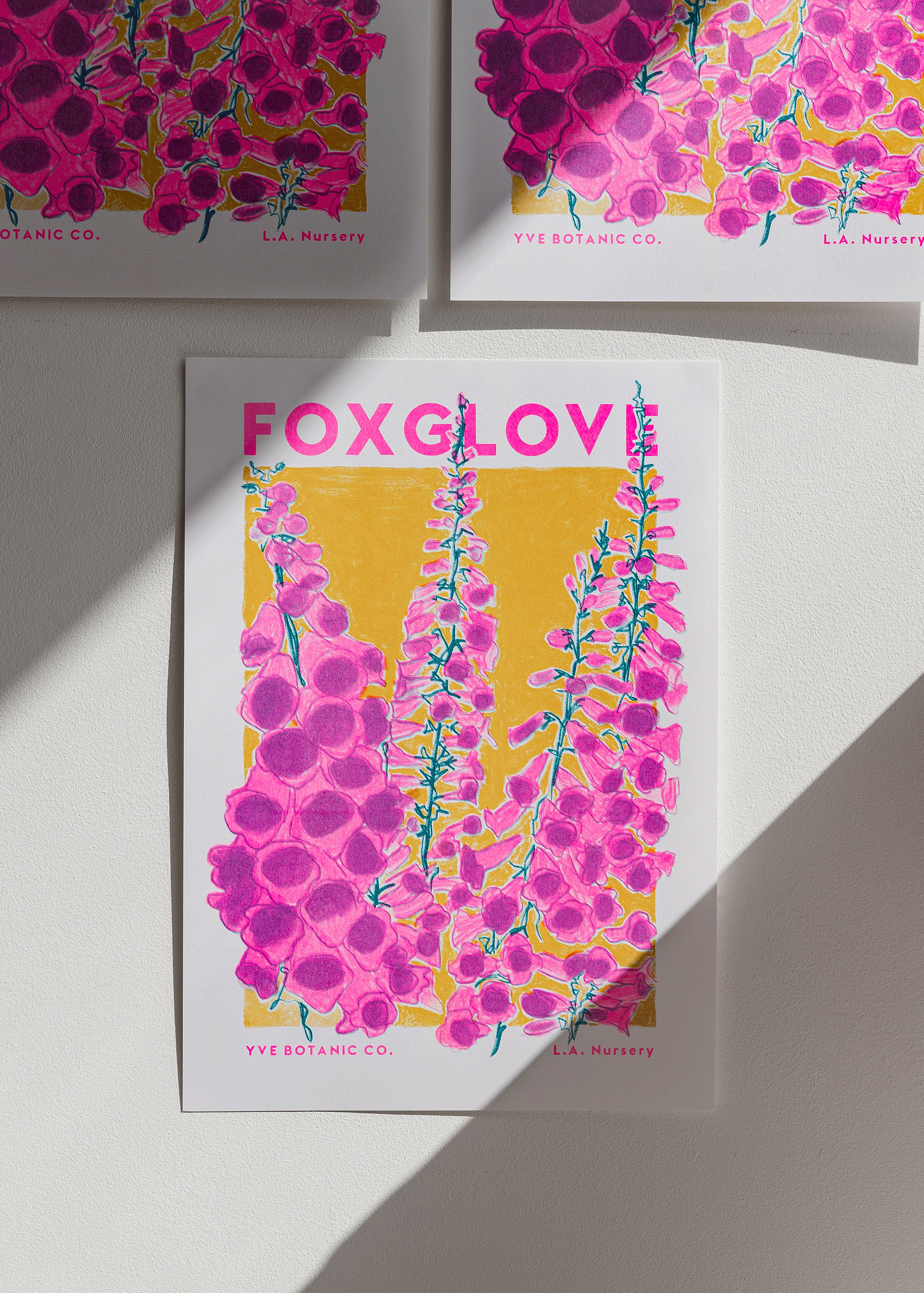 foxglove risograph print