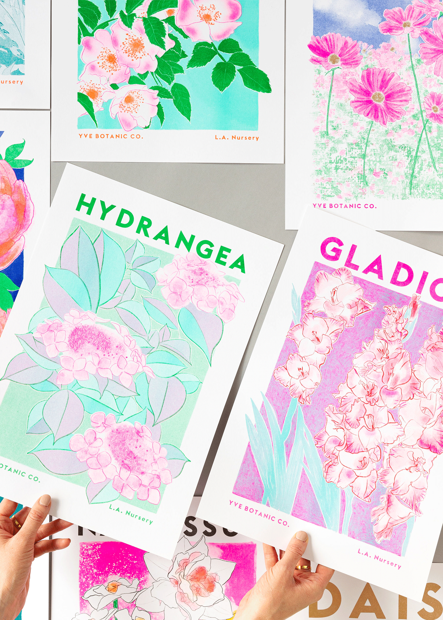 hydrangea gladioli prints