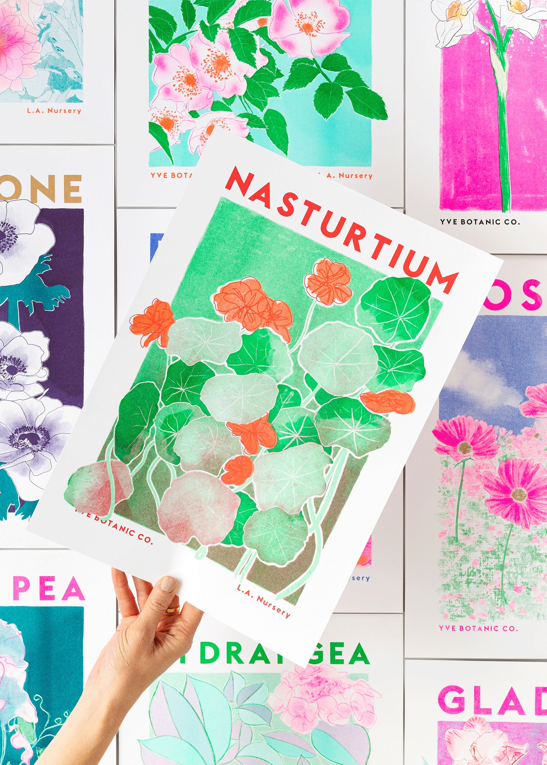 nasturtium risograph print