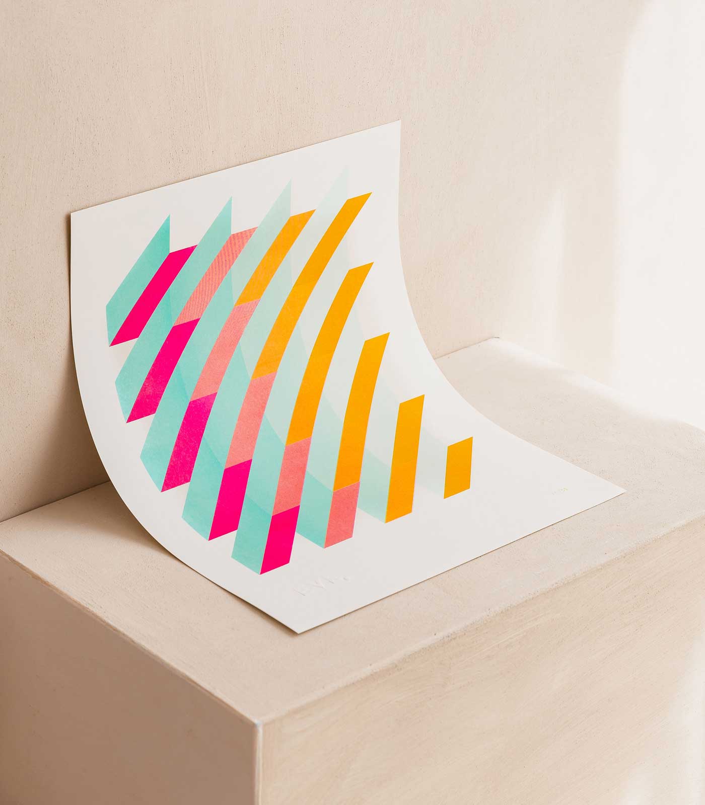 Geometric Risograph Print - Parallelograms