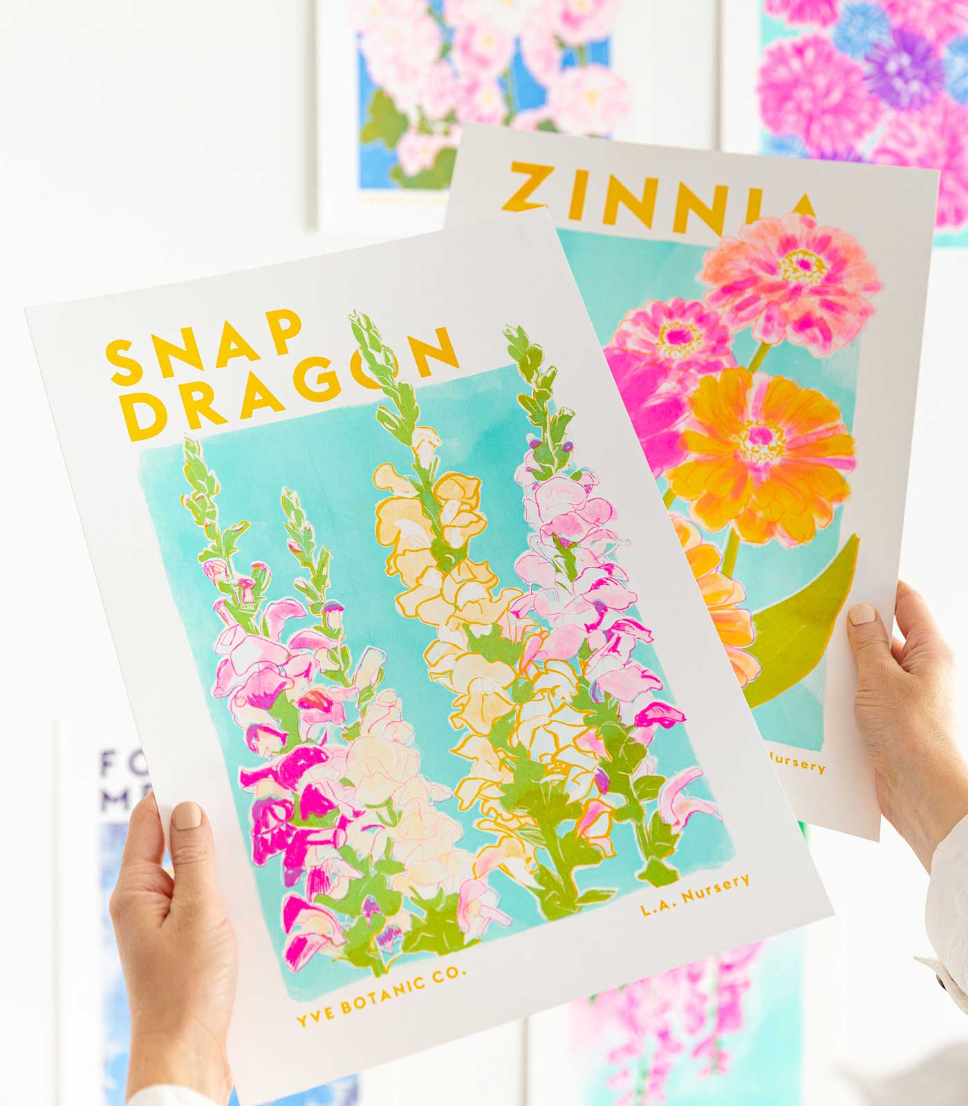 Snapdragon Flower Risograph Print