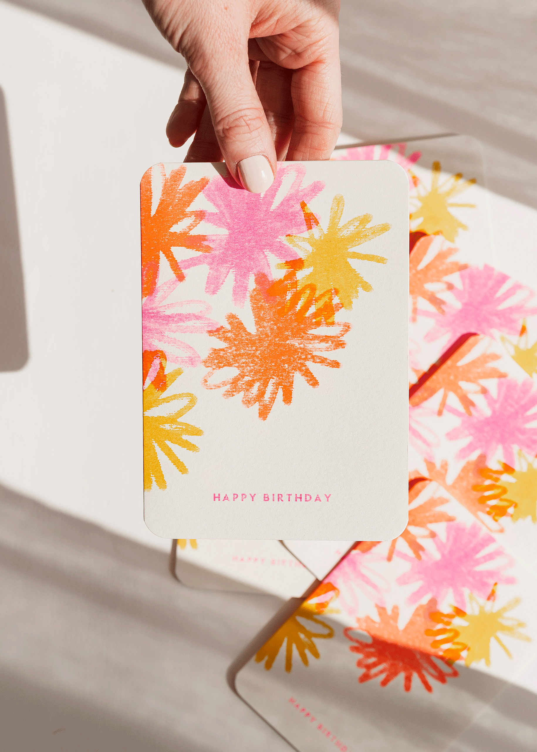 sunshine flowers riso card