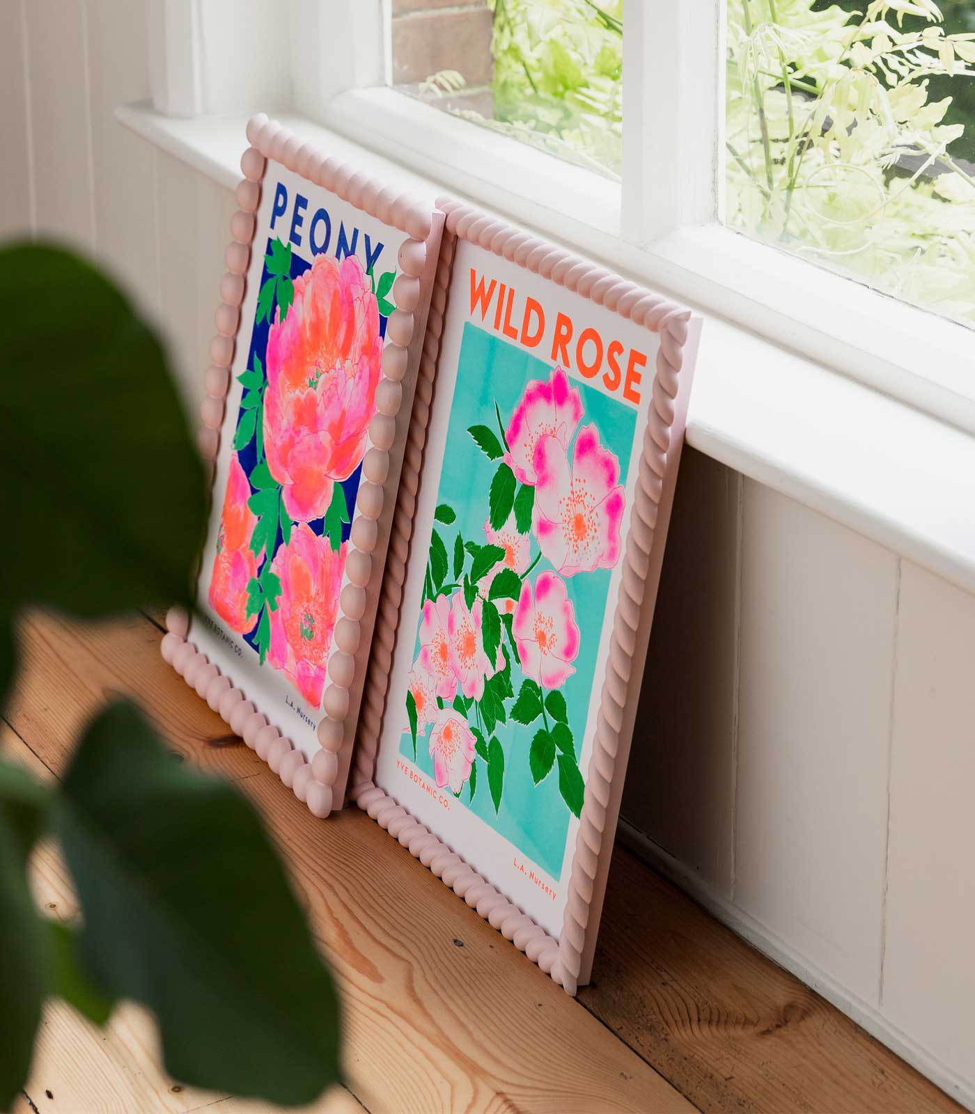Wild Rose Flower Risograph Print
