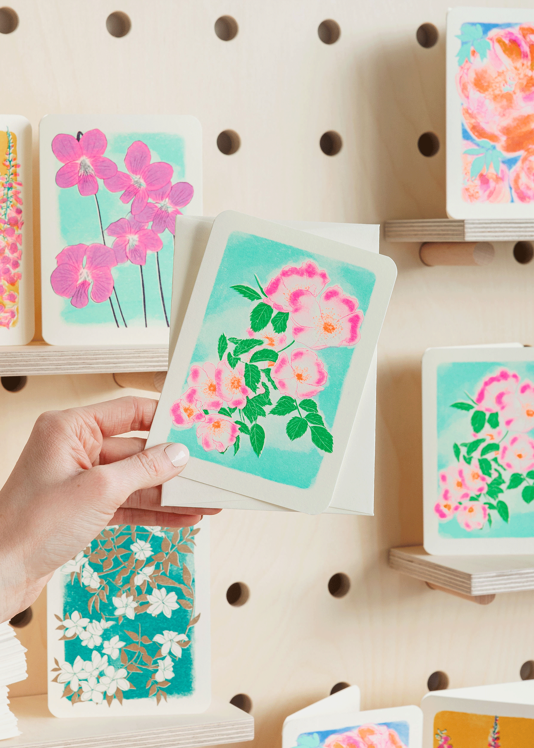 wild rose greetings card