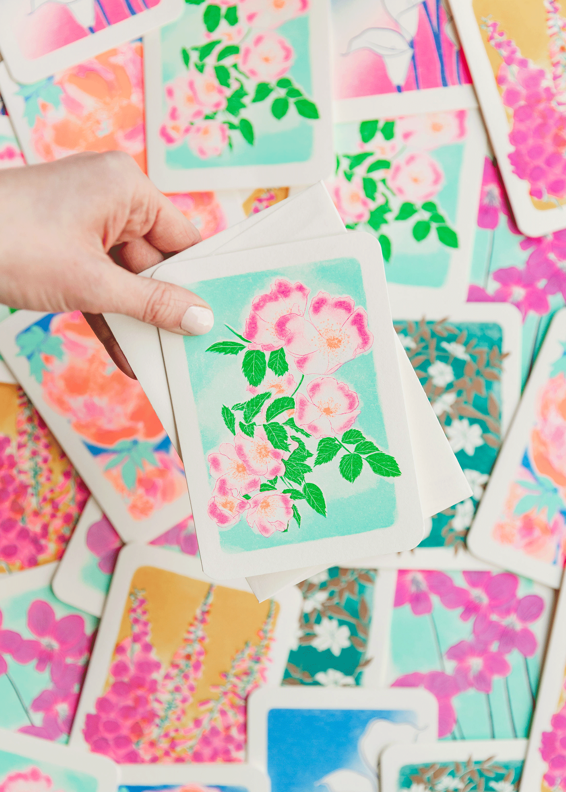 wild rose riso card