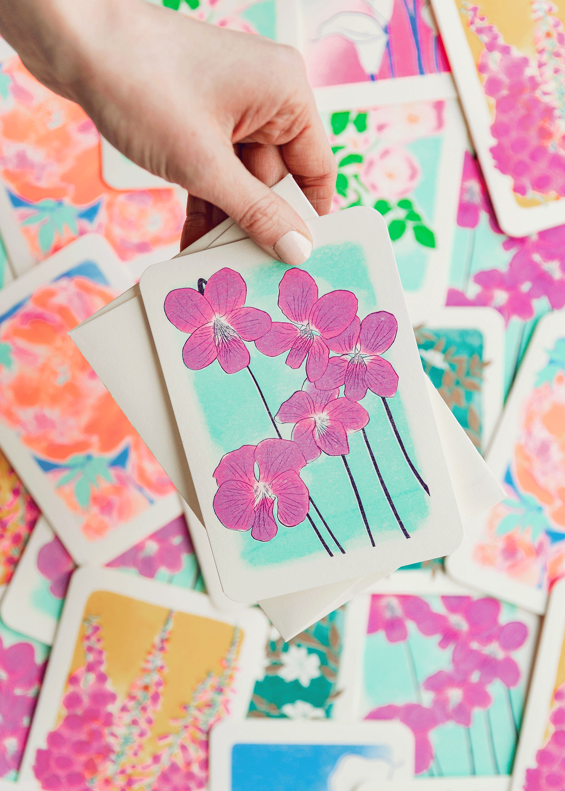 risograph greetings card